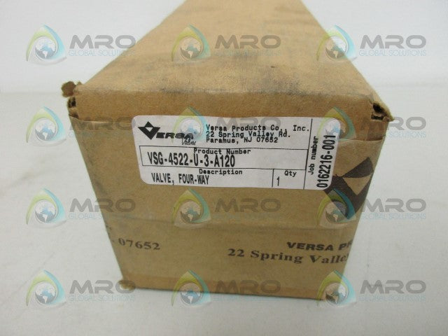 VERSA VSG-4522-U-3-A120 4WAY VALVE *FACTORY SEALED*