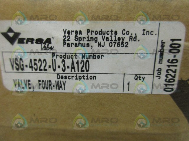 VERSA VSG-4522-U-3-A120 4WAY VALVE *FACTORY SEALED*
