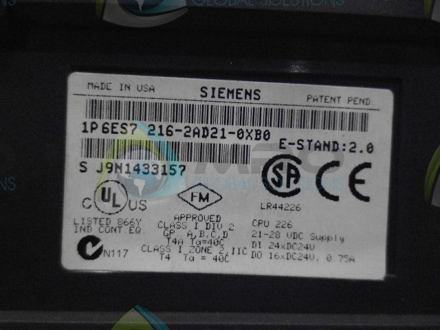 SIEMENS 6ES7216-2AD21-0XB0 SIMATIC *NEW NO BOX*