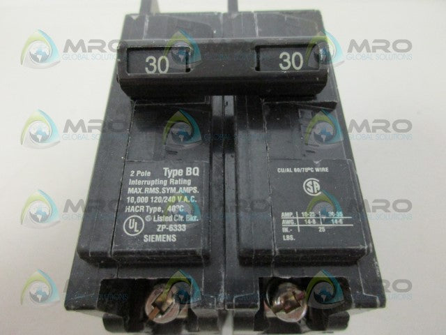 SIEMENS BQ230 30AMP 2 POLE CIRCUIT BREAKER *NEW NO BOX*