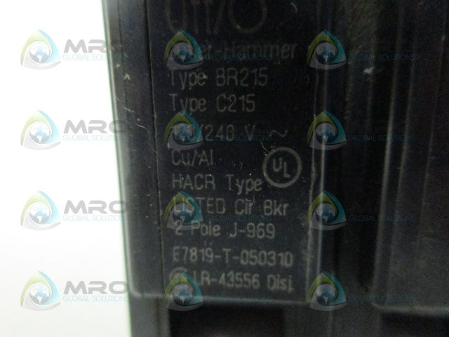 CUTLER HAMMER BR215 15AMP 2 POLE CIRCUIT BREAKER *NEW NO BOX*