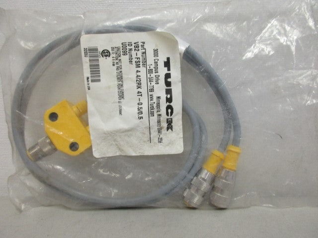TURCK VB2-FSM4.4/2RK4T-0.5/0.5 CORDSET SPLITTER *NEW IN FACTORY BAG*