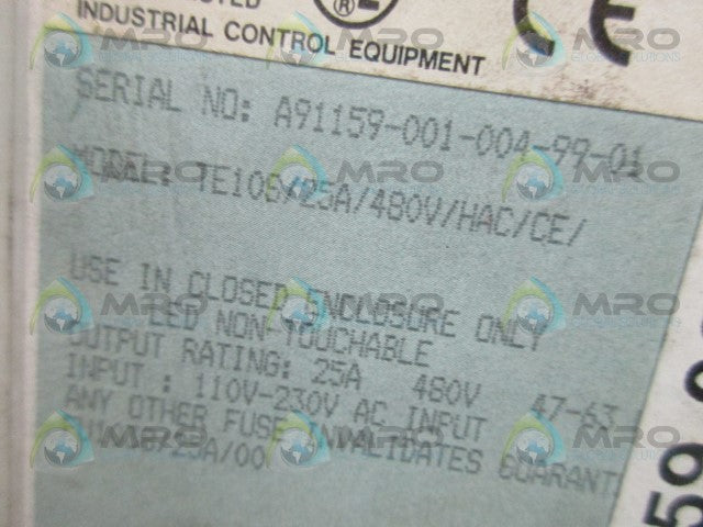 EUROTHERM TE10S/25A/480V/HAC/CE/ SOLID STATE RELAY *USED*