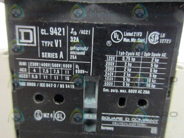 SQUARE D 9421-V1 LOAD BREAK SWITCH *USED*