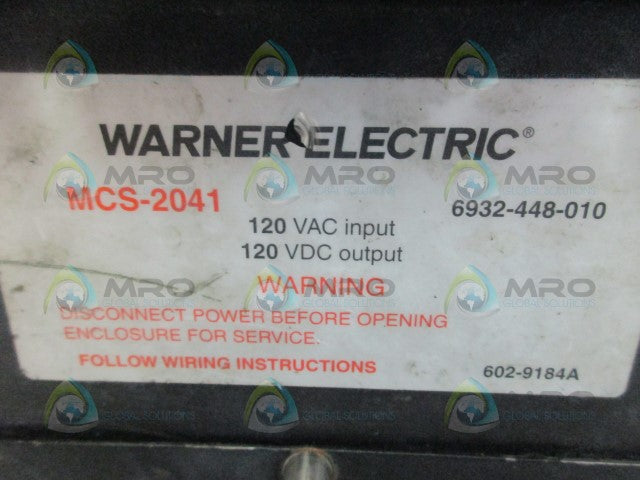 WARNER ELECTRIC MCS-2041 AC ACTUATOR CONTROL *USED*
