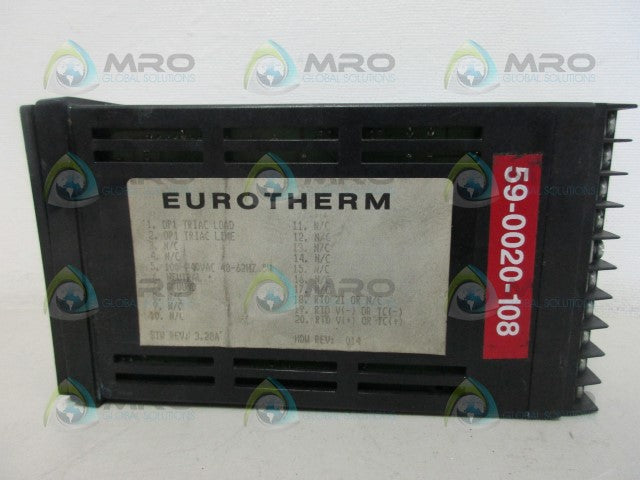 EUROTHERM 808/T1/N0/N0/QS(AJHC100) TEMPERATURE CONTROLLER *USED*