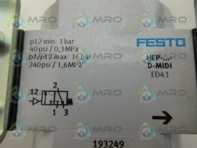 FESTO HEP-D-MIDI ON/OFF VALVE *NEW NO BOX*