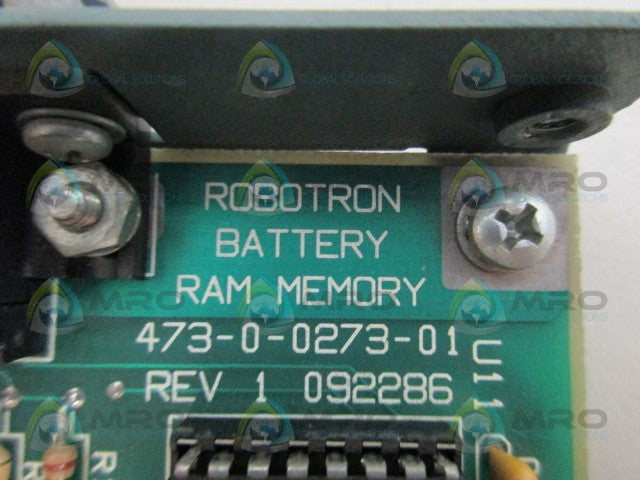 ROBOTRON 473-0-0273-01 BATTERY RAM MEMORY CARD *USED*
