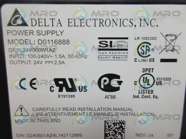 DELTA DRP024V060W1AZ POWER SUPPLY *NEW IN BOX*