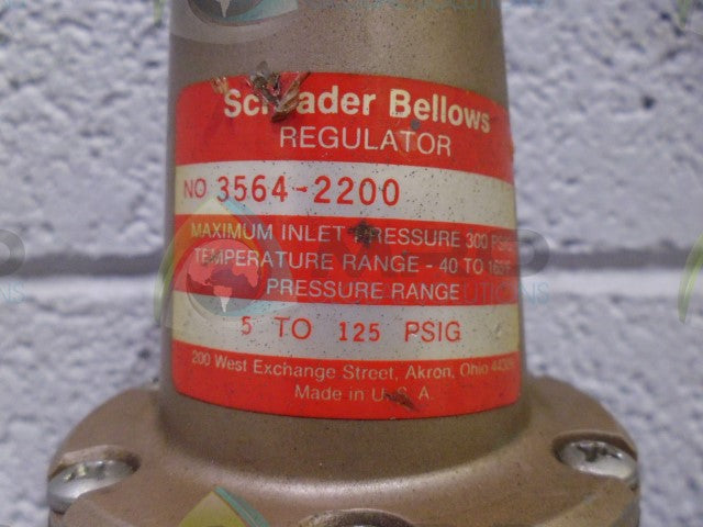 SCHRADER BELLOWS 3564-2200 REGULATOR 5-15 PSIG *USED*