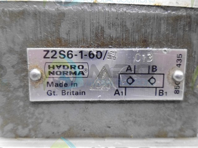 HYDRO NORMA Z2S6-1-60 VALVE *NEW NO BOX*