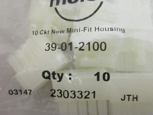 MOLEX 39-01-2100 (PACKAGE OF 10) RECEPTACLE HOUSING *NEW IN FACTORY BAG*