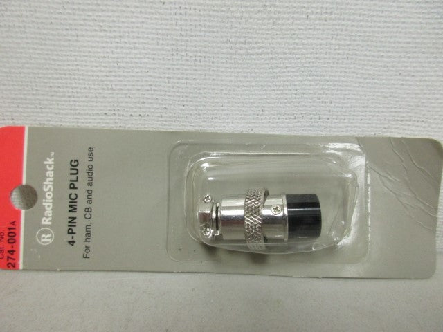 RADIOSHACK 274-001A 4-PIN MIC PLUG *NEW IN ORIGINAL PACKAGE*