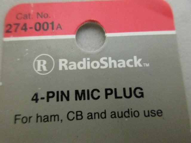 RADIOSHACK 274-001A 4-PIN MIC PLUG *NEW IN ORIGINAL PACKAGE*