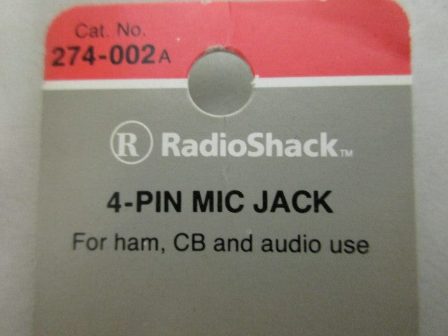 RADIOSHACK 274-002A 4-PIN MIC JACK *NEW IN ORIGINAL PACKAGE*