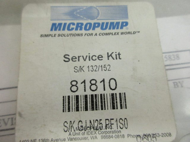 MICROPUMP GJ-N25.PF1S0 81810 SERVICE KIT *NEW IN FACTORY BAG*