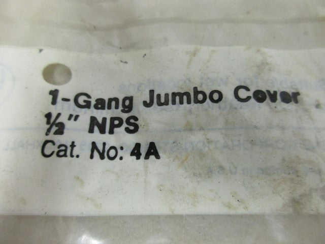 STONCO 4A 1 GANG JUMBO COVER *NEW IN FACTORY BAG*
