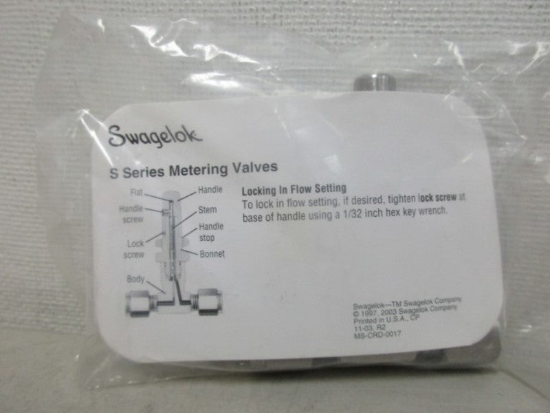 SWAGELOK SS-SS4-KZ  FLOW METER VALVE 1/4" *NEW IN FACTORY BAG*