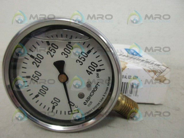 ASHCROFT 631008AL02L400 PRESSURE GAUGE 0-400 *NEW IN BOX*