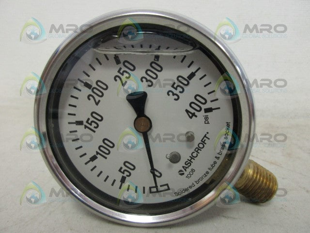 ASHCROFT 631008AL02L400 PRESSURE GAUGE 0-400 *NEW IN BOX*