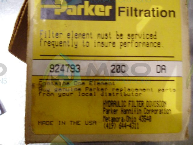 PARKER 924793 20C  PARKER FILTRATION FILTER *NEW IN BOX*