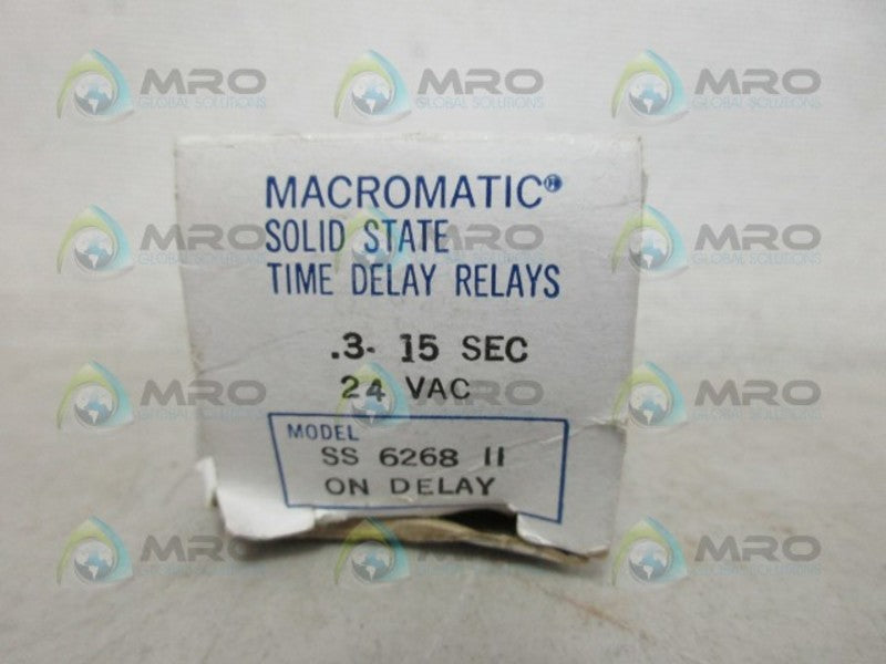 MACROMATIC SS6268 24V TIME DELAY RELAY *NEW IN BOX*