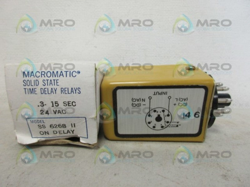 MACROMATIC SS6268 24V TIME DELAY RELAY *NEW IN BOX*