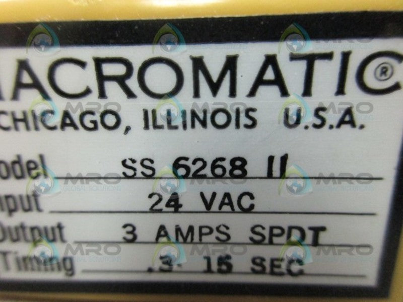MACROMATIC SS6268 24V TIME DELAY RELAY *NEW IN BOX*