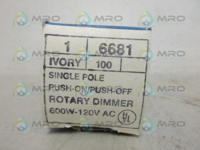 LEVITON 6681 ON/OFF ROTARY DIMMER *NEW IN BOX*