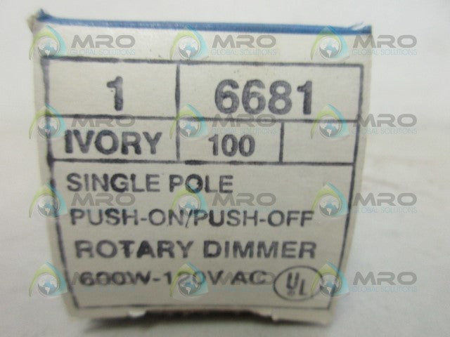 LEVITON 6681 ON/OFF ROTARY DIMMER *NEW IN BOX*
