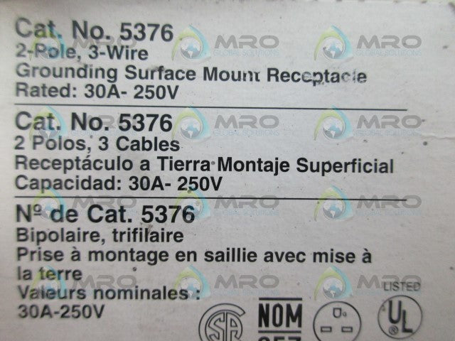 LEVITON 5376 SURFACE MOUNT RECEPTACLE *NEW IN BOX*