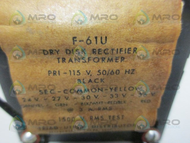 TRIAD F-61U DRY DISK RECTIFIER TRANSFORMER *NEW IN BOX*