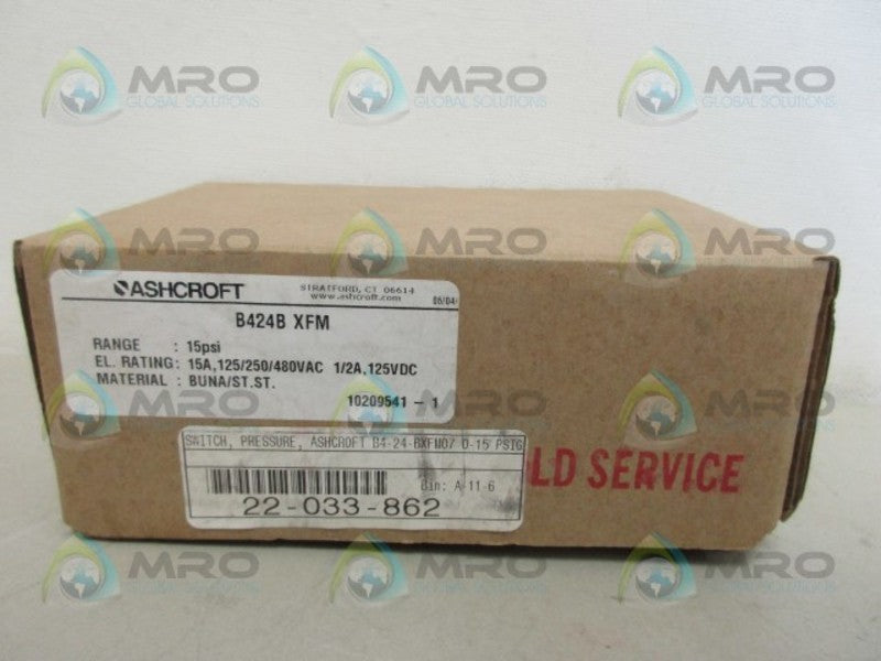 ASHCROFT B424BXFM 15PSI *NEW IN BOX*