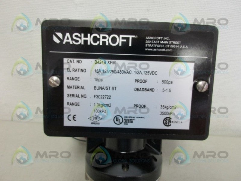 ASHCROFT B424BXFM 15PSI *NEW IN BOX*