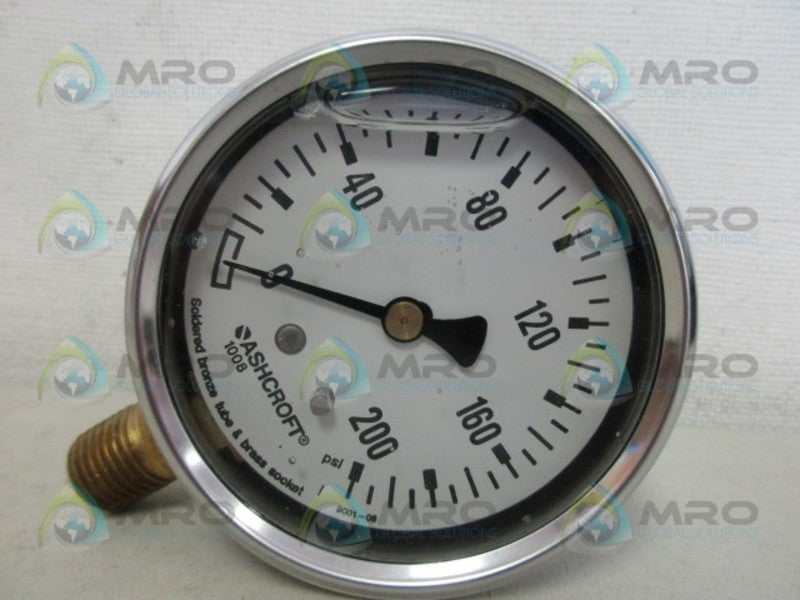 ASHCROFT 631008AL02L200 PRESSURE GAUGE 0-200  NSMP