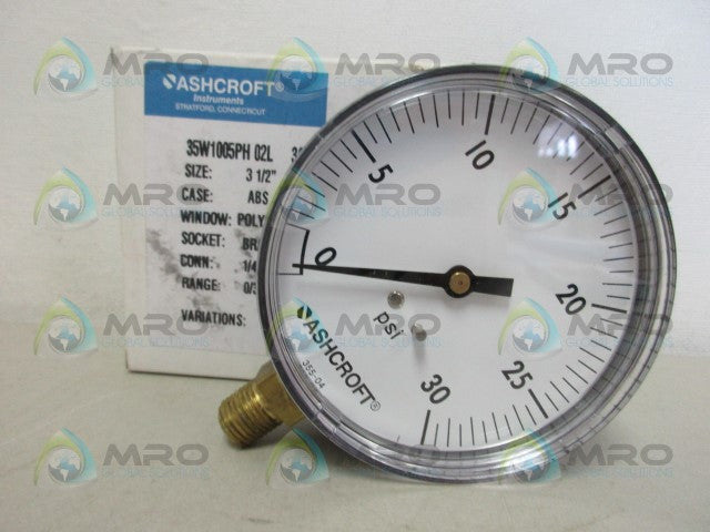 ASHCROFT 35W1005PH02L PRESSURE GAUGE 0-30 *NEW IN BOX*