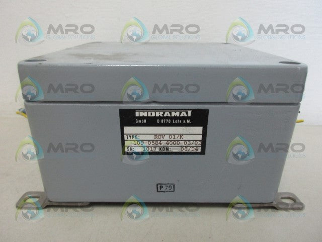 INDRAMAT ROV 01/K ENCODER JUNCTION BOX *USED*