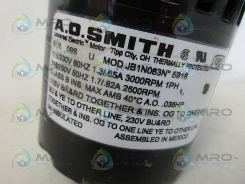 A.O. SMITH JB1N063N W/ MICROPUMP 80856 *USED*