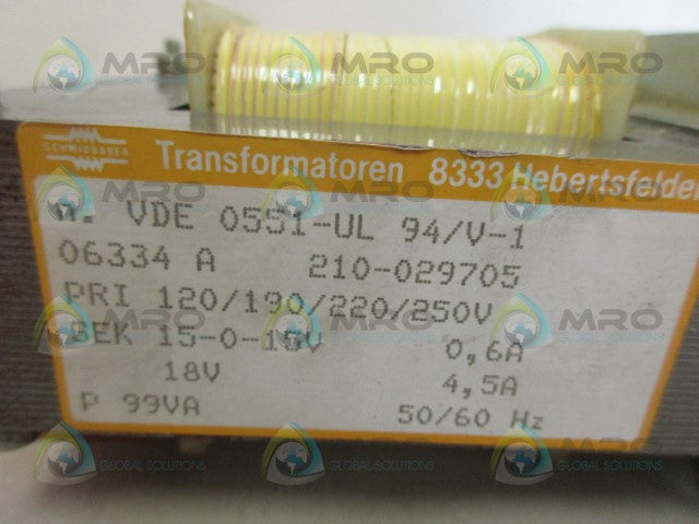 INDUSTRIAL MRO VDE0551-UL TRANSFORMER *NEW NO BOX*