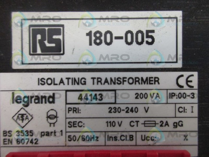 LEGRAND 44143 ISOLATING TRANSFORMER *NEW NO BOX*