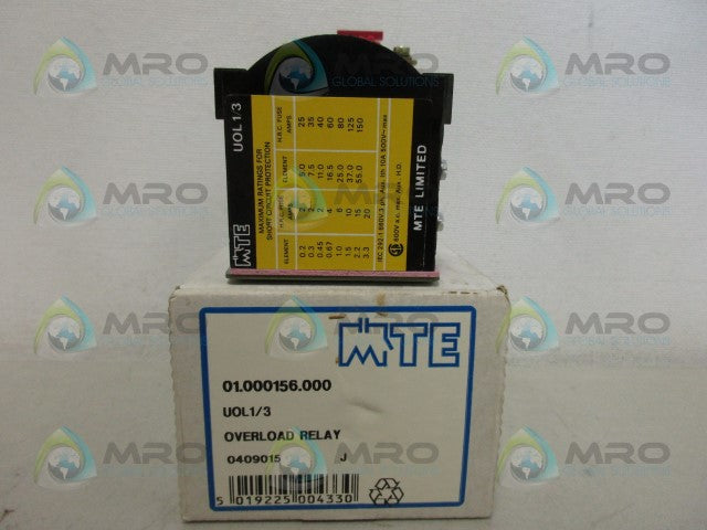 MTE UOL1/3 OVERLOAD RELAY *NEW IN BOX*