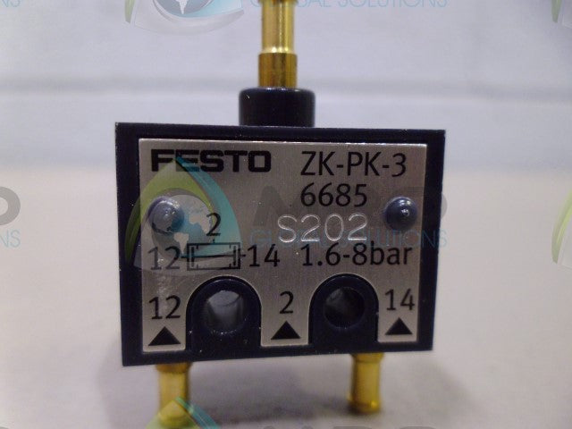 FESTO ZK-PK-3 6685 PNEUMATIC VALVE BLOCK *NEW NO BOX*