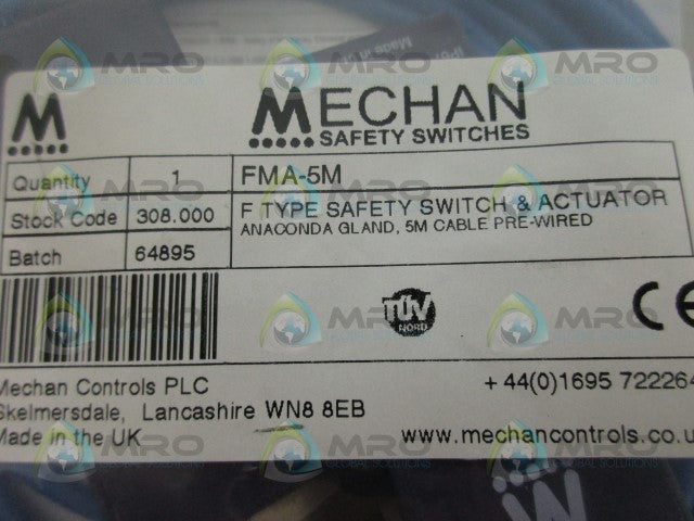 MECHAN FMA-5M SAFETY SWITCH *NEW IN FACTORY BAG*
