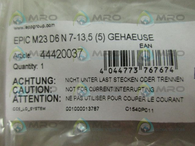 LAPP M23D6N7-13 CONNECTOR *NEW IN FACTORY BAG*