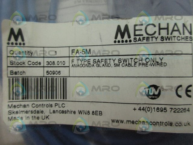 MECHAN FA-5M SAFETY SWITCH *NEW IN FACTORY BAG*