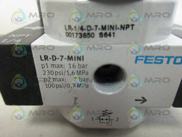 FESTO LR-D-7-MINI AIR PRESSURE REGULATOR *USED*