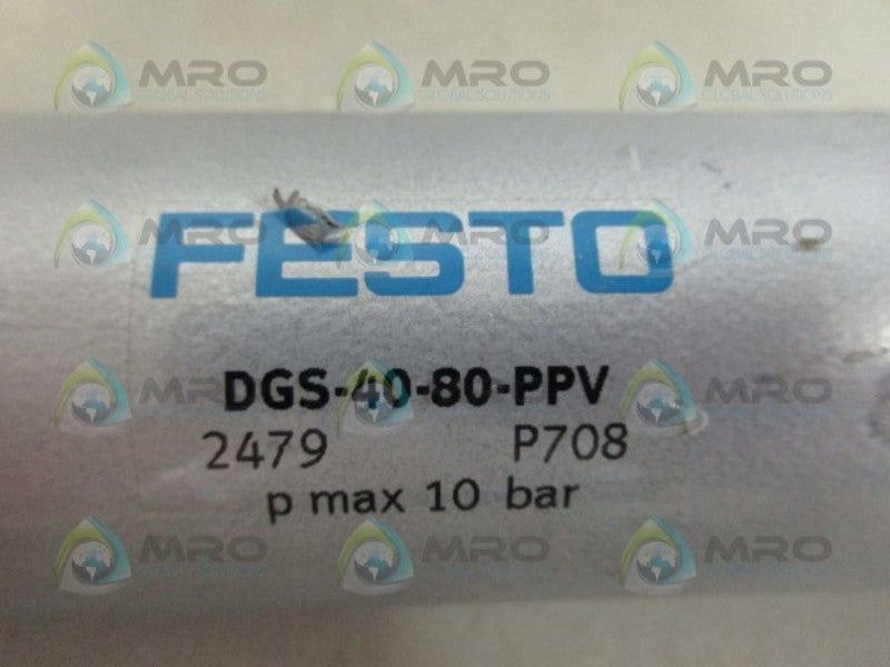 FESTO DGS-40-80-PPV PNEUMATIC CYLINDER *USED*