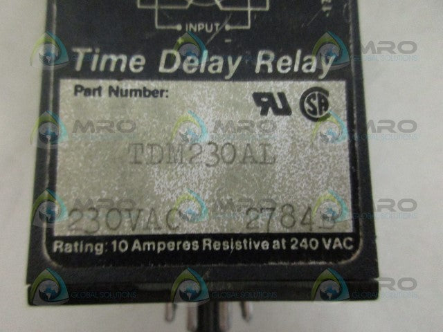 SSAC TDM230AL TIME DELAY RELAY *USED*