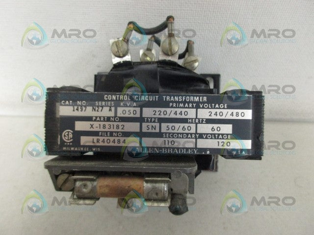 ALLEN BRADLEY 1497-N27 SER. A TRANSFORMER *USED*