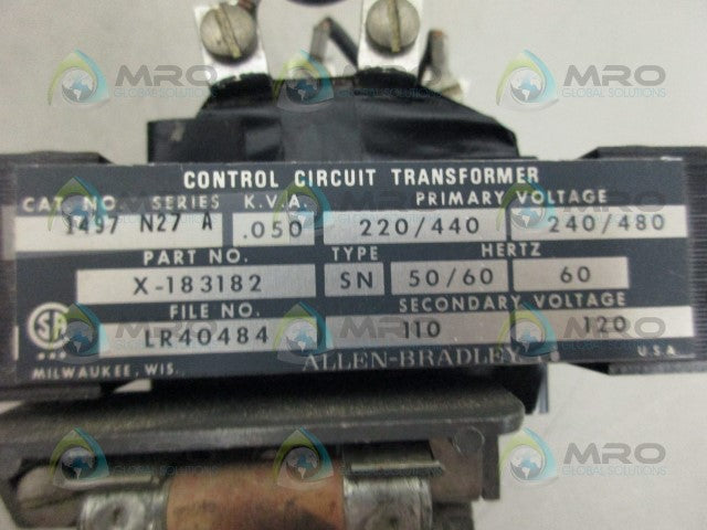 ALLEN BRADLEY 1497-N27 SER. A TRANSFORMER *USED*